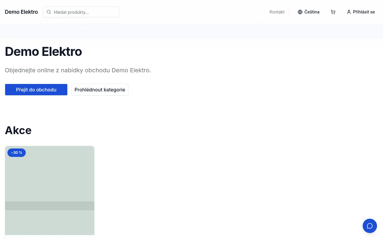 Homepage of the sample store with the Catalogue template on a computer
