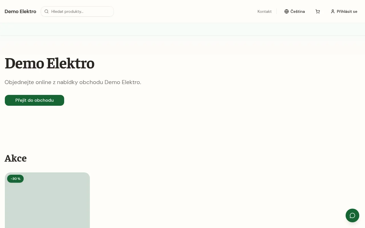 Homepage of the sample store with the Counter template on a computer