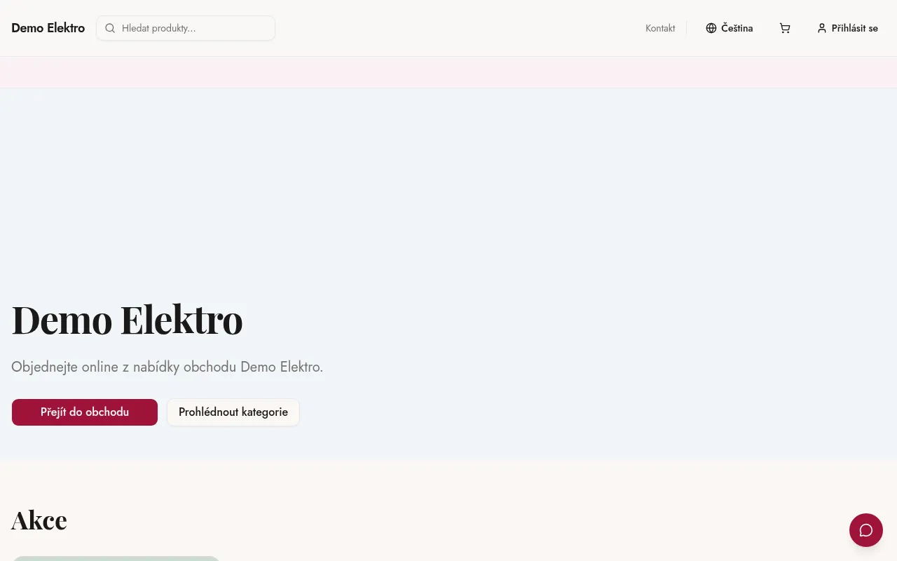 Homepage of the sample store with the Shop window template on a computer